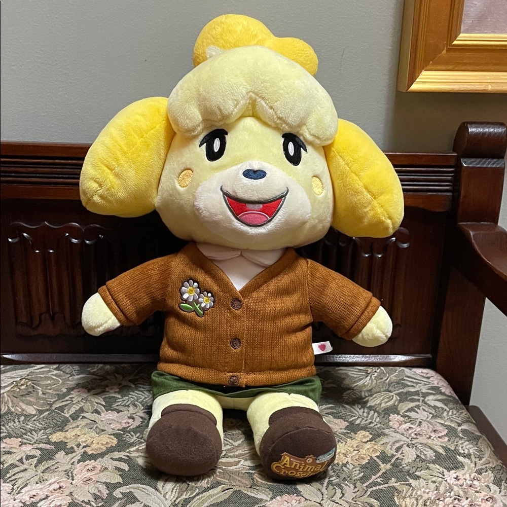 Animal Crossing Isabelle Shih Tzu Build-A-Bear Plush Toy with Brown Outfit